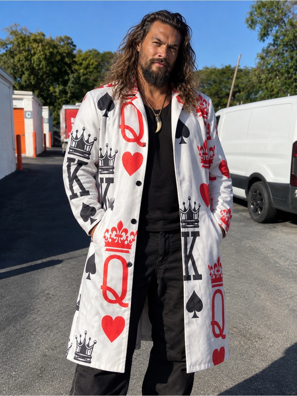 King and Queen of Hearts longline coat